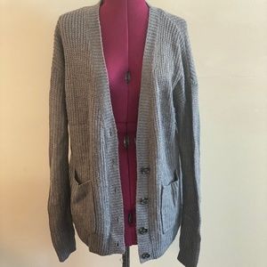 Forever 21 Gray Button Up Knit Sweater S